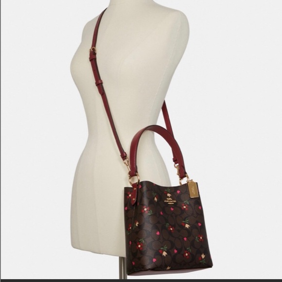 New Coach small town bucket bag in signature canvas with heart petal print - Picture 4 of 6